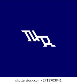 monograma logotipo moderno design de conceito inicial de esportes NR letra de estilo tecno minimalista