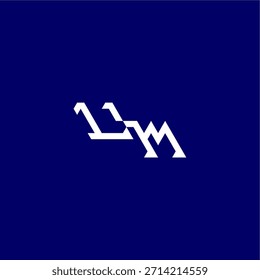 monograma logotipo moderno conceito inicial de esporte design carta estilo techno minimalista LM