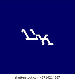 monogram modern logo initial esport concept design LX minimalist techno style letter