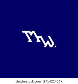 monogram modern logo initial esport concept design MW minimalist techno style letter