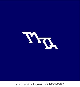 monograma logotipo moderno concepção inicial de design de conceito de esportes MQ letra de estilo tecno minimalista