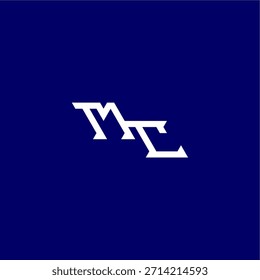 monogram modern logo initial esport concept design MC minimalist techno style letter
