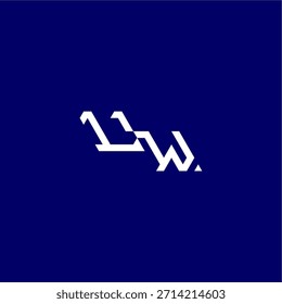 monograma logotipo moderno concepção inicial de conceito de esporte carta de estilo tecno minimalista LW