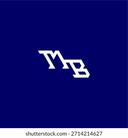 monograma logotipo moderno conceito inicial de esporte design MB letra estilo techno minimalista