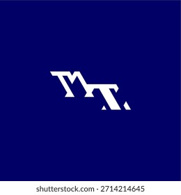 monograma logotipo moderno inicial de design de conceito de esporte MT carta de estilo techno minimalista