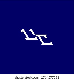 monograma logotipo moderno conceito inicial esport design LC estilo techno minimalista carta