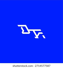 monogram modern logo initial esport concept design DF minimalist techno style letter