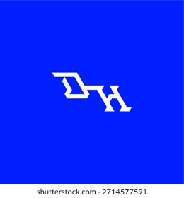 monogram modern logo initial esport concept design DH minimalist techno style letter