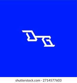 monograma logotipo moderno conceito inicial de esporte design DG minimalist techno estilo letra