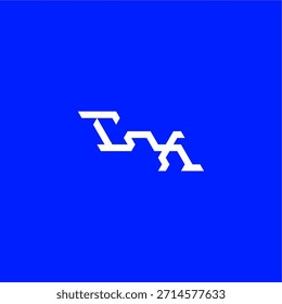monogram modern logo initial esport concept design CX minimalist techno style letter