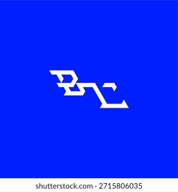 monograma logotipo moderno design de conceito inicial de esporte letra estilo tecno minimalista BL