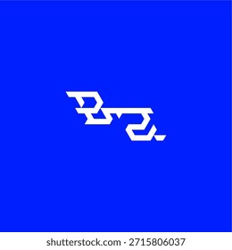 monograma logotipo moderno concepção inicial de design de conceito de esportes BZ letra de estilo tecno minimalista