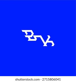 monograma logotipo moderno concepção inicial de conceito de esporte BK letra de estilo techno minimalista