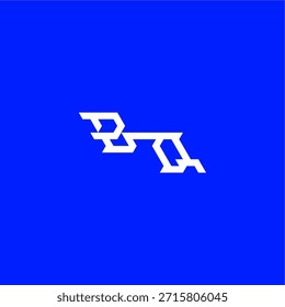 monograma logotipo moderno concepção inicial de esporte design BQ minimalista techno estilo letra