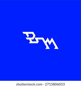 monogram modern logo initial esport concept design BM minimalist techno style letter