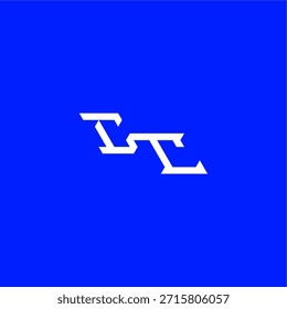 monograma logotipo moderno conceito inicial de esporte design CC letra estilo techno minimalista