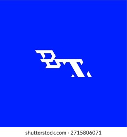 monograma logotipo moderno design de conceito inicial de esporte letra de estilo tecno minimalista BT