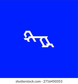 monograma logotipo moderno conceito inicial de esporte design AQ letra de estilo tecno minimalista