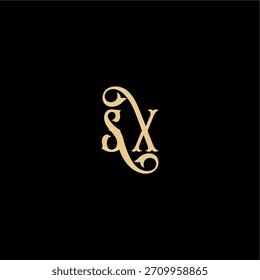 Monogramm modernes Logo anfängliches königliches Konzept SX Barock Stil Design Brief