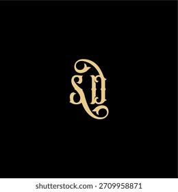 monogram modern logo initial royal concept SD Barock style design letter