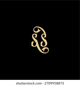 Monogramm modernes Logo anfängliches königliches Konzept SS Barock Stil Design Brief