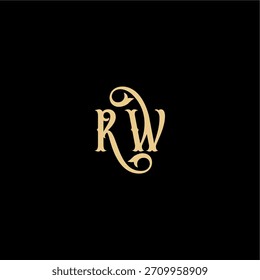 monograma logotipo moderno concepto real inicial RW Carta de diseño de estilo Barock