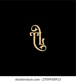 monograma logotipo moderno conceito real inicial TL Barock estilo carta de design