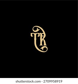 Monogramm modernes Logo anfängliches königliches Konzept TR Barock Stil Design Brief