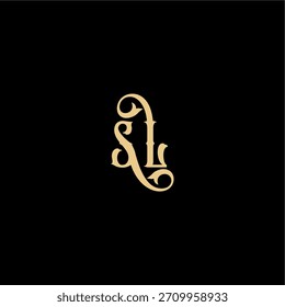 monogram modern logo initial royal concept SL Barock style design letter