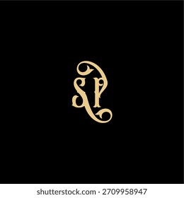 monogram modern logo initial royal concept SP Barock style design letter