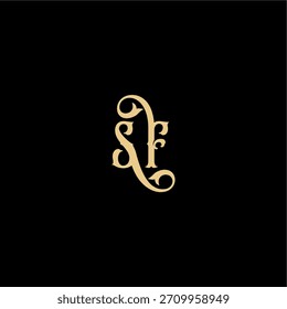 Monogramm modernes Logo anfängliches königliches Konzept SF Barock Stil Design Brief