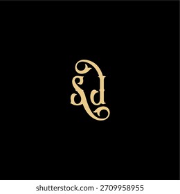 Monogramm modernes Logo anfängliches königliches Konzept SJ Barock Stil Design Brief
