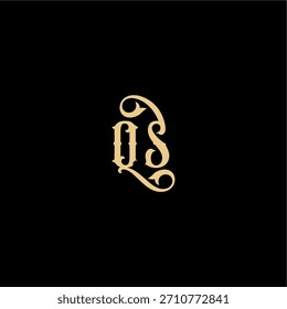 Monogramm modernes Logo anfängliches königliches Konzept QS Barock Stil Design Brief