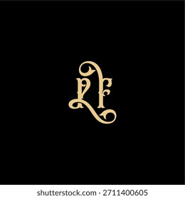 Monogramm modernes Logo anfängliches königliches Konzept PF Barock Stil Design Brief