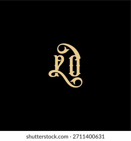 Monogramm modernes Logo anfängliches königliches Konzept PO Barock Stil Design Brief