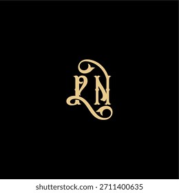 Monogramm modernes Logo anfängliches königliches Konzept PN Barock Stil Design Brief