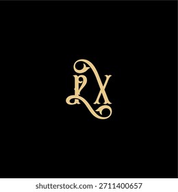 monogram modern logo initial royal concept PX Barock style design letter