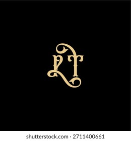 monogram modern logo initial royal concept PT Barock style design letter
