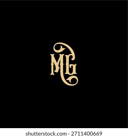 monograma logotipo moderno concepto real inicial MG Carta de diseño de estilo Barock