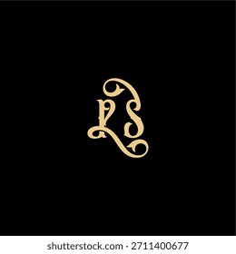 Monogramm modernes Logo anfängliches königliches Konzept PS Barock Stil Design Brief