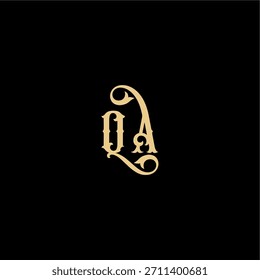 monograma logotipo moderno conceito real inicial QA Barock estilo carta de design