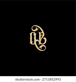 monograma logotipo moderno conceito real inicial OB Barock estilo carta de design