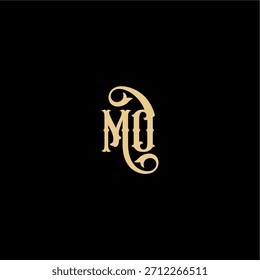 Monogramm modernes Logo anfängliches königliches Konzept MO Barock Stil Design Brief