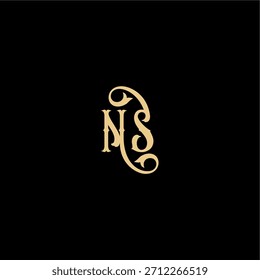 Monogramm modernes Logo anfängliches königliches Konzept NS Barock Stil Design Brief