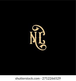 Monogramm modernes Logo anfängliches königliches Konzept NC Barock Stil Design Brief