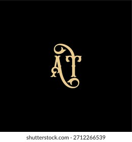 Monogramm modernes Logo anfängliches königliches Konzept AT Barock Stil Design Brief