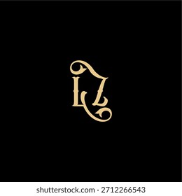 monogram modern logo initial royal concept LZ Barock style design letter
