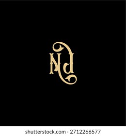 Monogramm modernes Logo anfängliches königliches Konzept NJ Barock Stil Design Brief