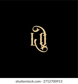 Monogramm modernes Logo anfängliches königliches Konzept LQ Barock Stil Design Brief