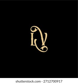 Monogramm modernes Logo anfängliches königliches Konzept LV Barock Stil Design Brief